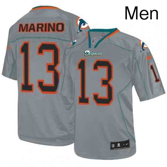 Mens Nike Miami Dolphins 13 Dan Marino Elite Lights Out Grey NFL Jersey